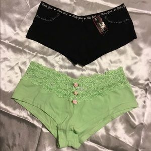 2 Rhinestone Embellished Panties ~ Sz Small